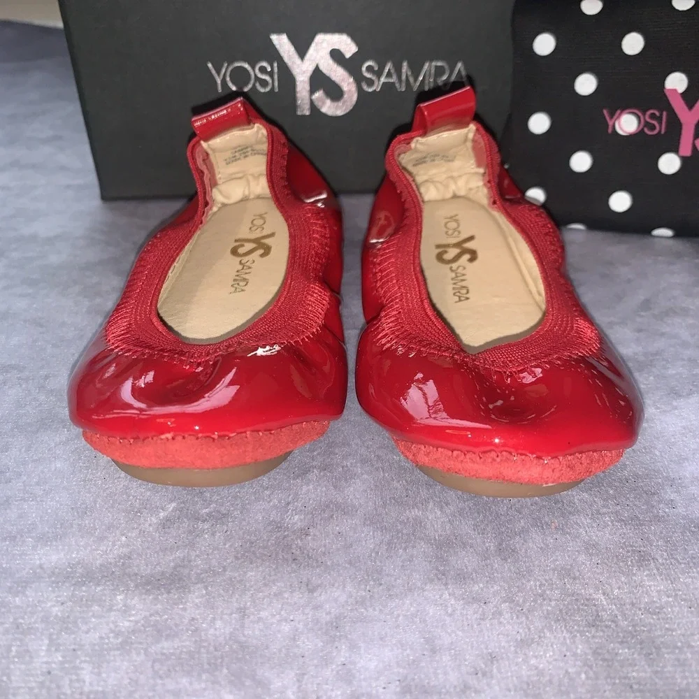 Yosi Samra Little Girl Shoes Size 5C Red Ballet Flats  Sammie‎ Run Small